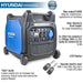 Hyundai Hyundai 6600W/6.6kW Remote Electric Start Petrol Portable Inverter Generator HY6500SEI