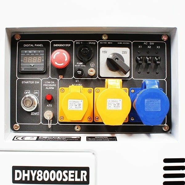 Hyundai Hyundai 6kW/7.5kVA Long Run Standby Diesel Generator Single Phase DHY8000SELR