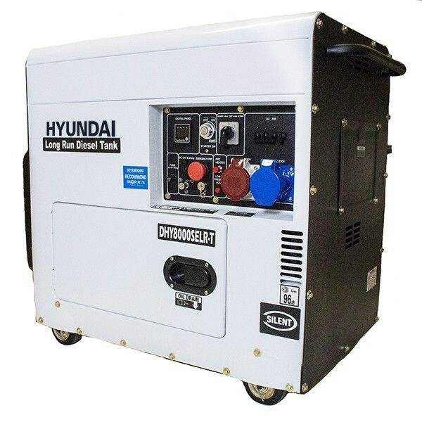 Hyundai Hyundai 6kW/7.5kVA Multi-phase - Single and Three Phase - Silenced Long Run Standby Diesel Generator DHY8000SELR-T