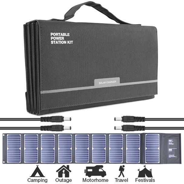 Hyundai Hyundai H60 60W Portable and Foldable Solar Charger With USB and DC Connectivity H60