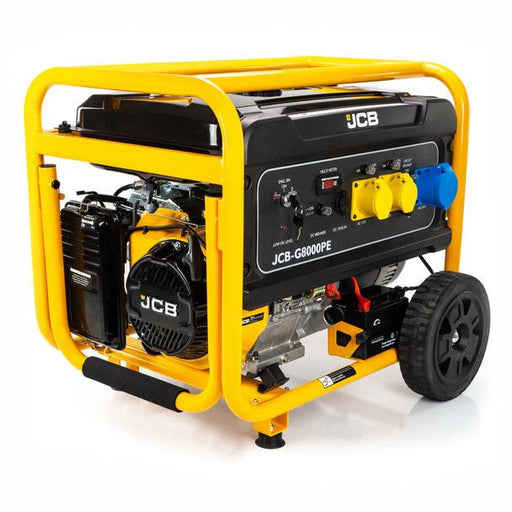 JCB JCB 7.9kW / 9.8kVA Petrol Site Generator, 115V / 230V 15hp 457cc JCB Engine, Recoil & Electric Start JCB-G8000PE