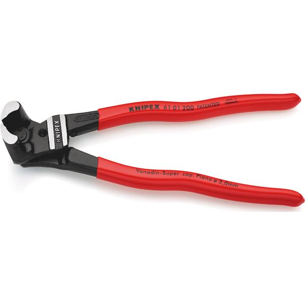 Knipex Knipex 61 01 200 SB Bolt End Cutting Nipper High Lever Transmission 200mm KNI-61 01 200 SB