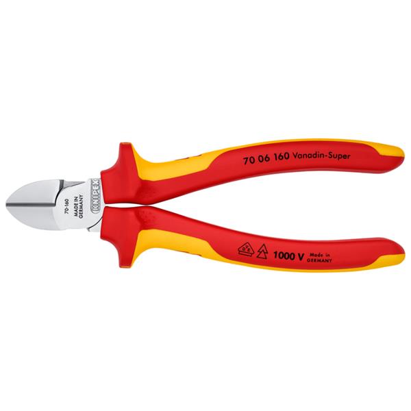 Knipex Knipex 70 06 160 SB Insulated Multi-component Grip Diagonal Cutter KNI-70 06 160 SB