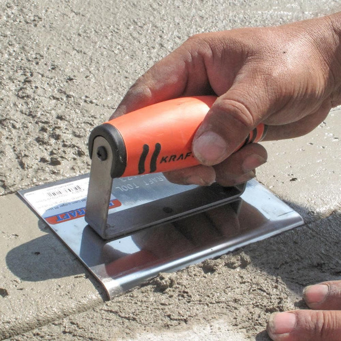 KRAFT KRAFT  10" x 4" 3/8"R Stainless Steel Highway Edger with ProForm® Handle CF159PF