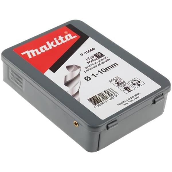 Makita Makita 19 Piece HSS Ground Drill Bit Set 1-10mm – P-19906 P-19906