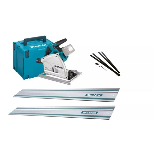 Makita Makita DSP600ZJ Twin 18V LXT 165mm Plunge Saw Inc 2x Rails, Joining Bars & Kitbox (Bare Unit) DSP600