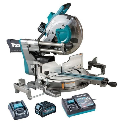 Makita Makita 40V Max XGT Brushless 305mm Slide Compound Mitre Saw Kit 2x 2.5Ah – LS003GD202 LS003