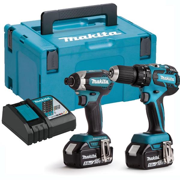 Makita Makita 18V LXT Combi Drill & Impact Driver Twin Kit 2x 5.0Ah – DLX2131TJ DLX2131