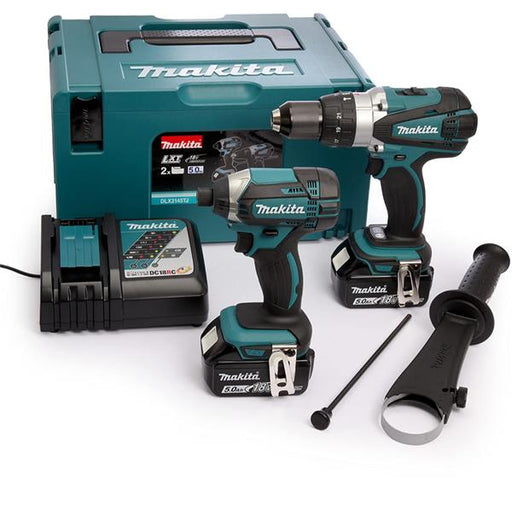 Makita Makita 18V LXT Combi Drill & Impact Driver Twin Kit 2x 5.0Ah – DLX2145TJ DLX2145