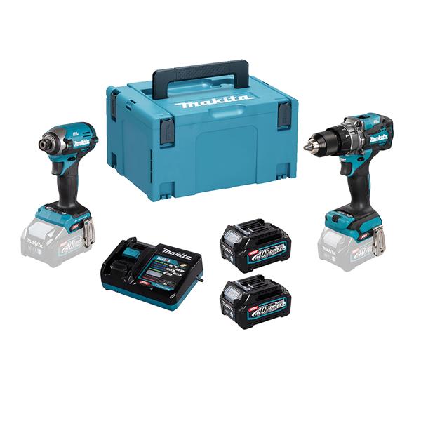 Makita Makita 40V Max XGT Brushless Combi Drill & Impact Driver Kit 2x 2.5Ah – DK0176G205 DK0176