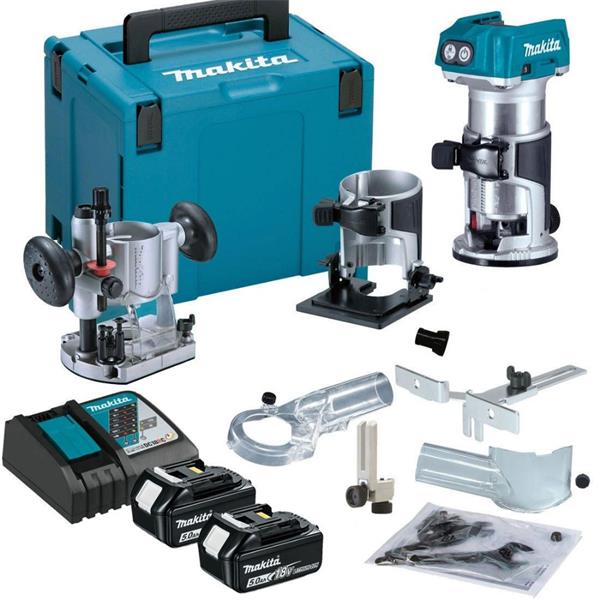 Makita Makita 18V LXT Brushless Router / Trimmer with Multiple Bases – DRT50 DRT50-3