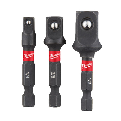 Milwaukee 4932479228 Milwaukee SHOCKWAVE Socket Adaptor Set 3pcs 4932479228