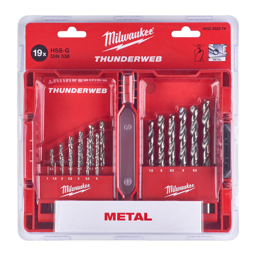 Milwaukee 4932493869 Milwaukee Metal Drill HSSG ThW D338 Set-19 pc 4932493869