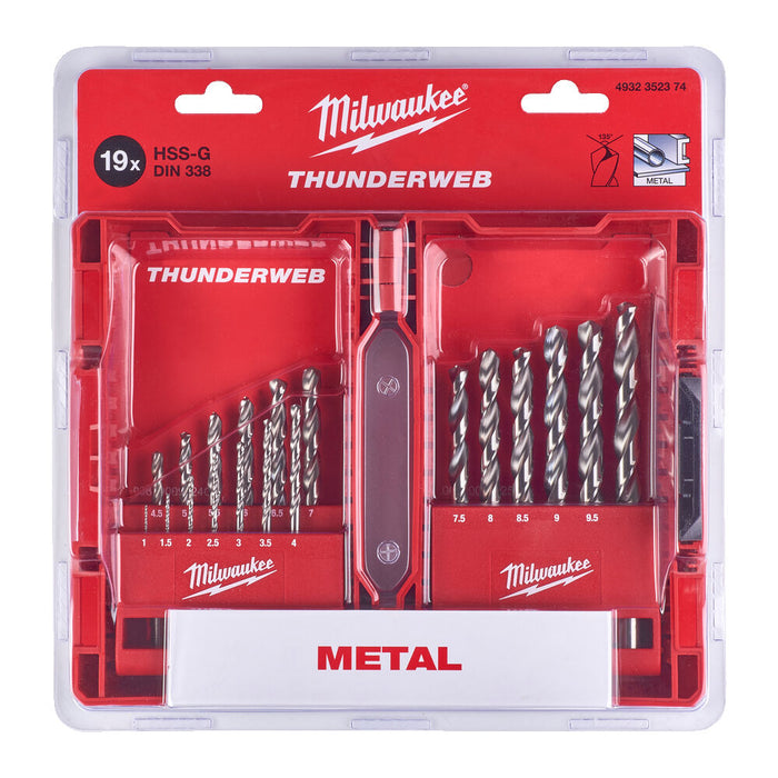 Milwaukee 4932493869 Milwaukee Metal Drill HSSG ThW D338 Set-19 pc 4932493869