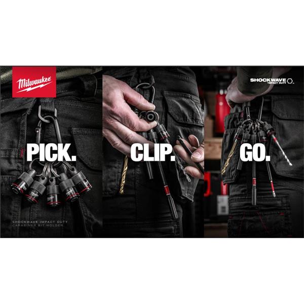 Milwaukee Milwaukee 4932502117 Shockwave 1/4" Hex Quick Release Carabiner – 5pc 4932502117