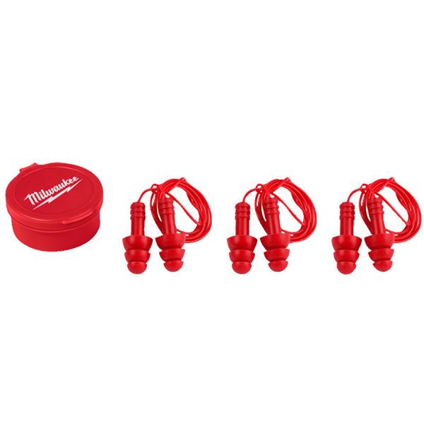 Milwaukee Milwaukee Reusable Ear Plugs Corded - 3pc 4932471904