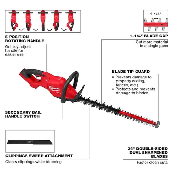 Milwaukee Milwaukee 18v Fuel Hedge Trimmer (Bare Unit) 4933498384