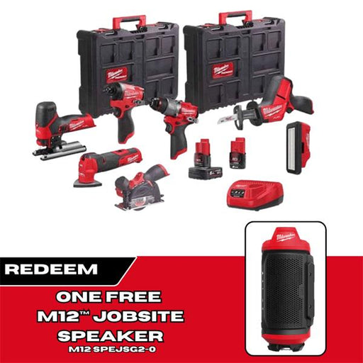 Milwaukee M12 FUEL Powerpack (1x 6.0Ah & 1x 2.0Ah) FPP7B2-622P 12V 4933499428