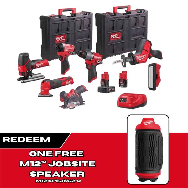Milwaukee M12 FUEL Powerpack (1x 6.0Ah & 1x 2.0Ah) FPP7B2-622P 12V 4933499428
