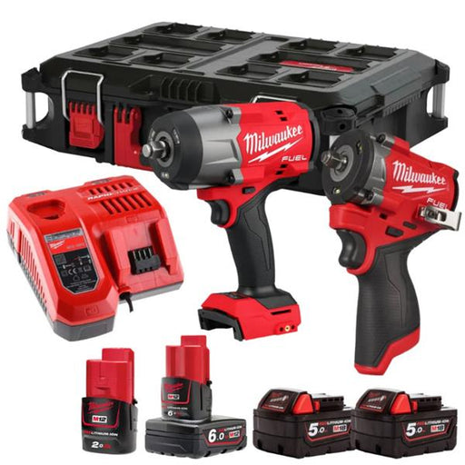 Milwaukee M18 & M12 Brushless Impact Wrench Twin Kit 4933498967