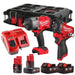 Milwaukee M18FPP2AQ2-564P M18 & M12 Brushless Impact Wrench Twin Kit 4933498967