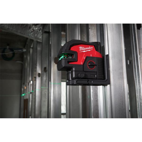 Milwaukee Milwaukee M12 Cross Line with 4 Points Laser, 1x Track clip, 1xTarget Plate, (1x3Ah) 4933479204