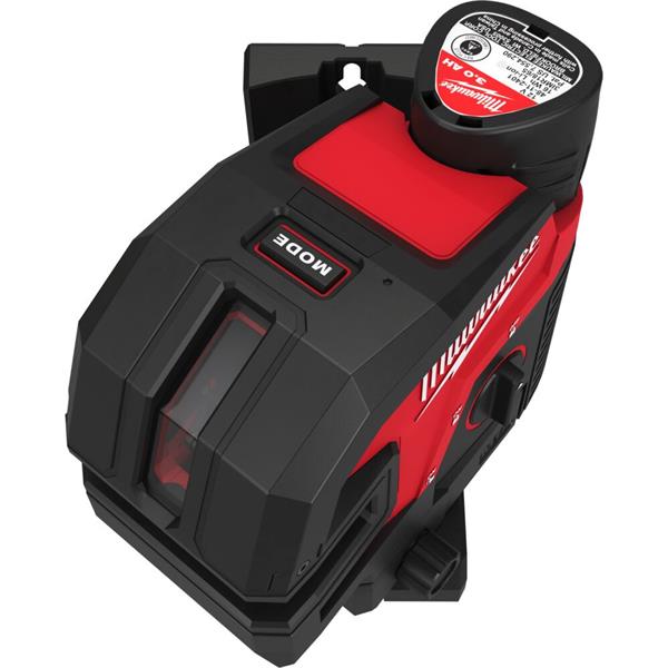 Milwaukee Milwaukee M12 Cross Line with 4 Points Laser, 1x Track clip, 1xTarget Plate, (1x3Ah) 4933479204