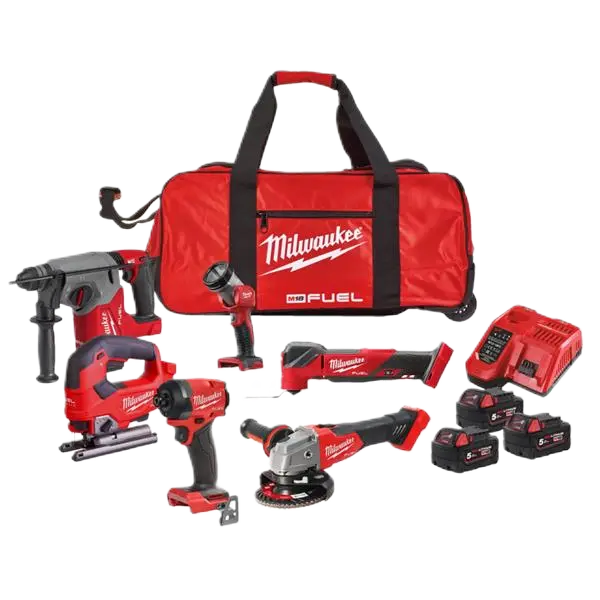 Milwaukee M18 Fuel Powerpack Brushless 6 Piece Kit (3 x 5ah) 4933498916