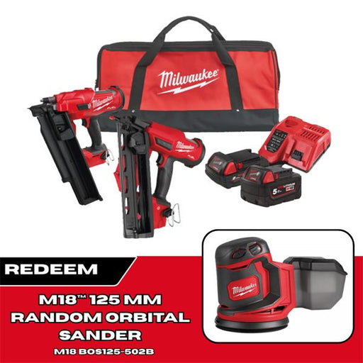 Milwaukee M18 Fuel Nailer Power Pack FPP2BE-522B GB2 4933492429