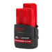 Milwaukee Milwaukee M12HB2.5 12v 2.5ah High Output Red Litihum Battery 4932480164