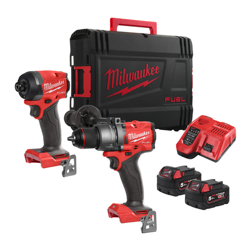 Milwaukee M18FPP2A3-502X MILWAUKEE M18 FUEL Twin Pack (1 x M18FPD3, 1 x M18FID3, 2 x M18B5, 1 x M12-18FC, 1 x HD-Box) NEW 4933480876