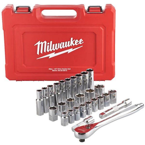Milwaukee Milwaukee - 28-Piece 1/2" Drive Metric Socket Set 4932471864