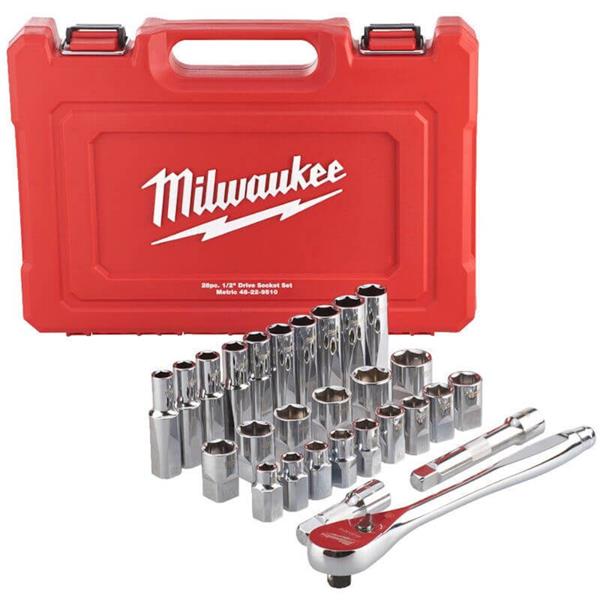 Milwaukee Milwaukee - 28-Piece 1/2" Drive Metric Socket Set 4932471864