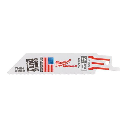 Milwaukee Milwaukee  100mm x 24tpi Metal Thin Kerf Sawzall Blade 48475185