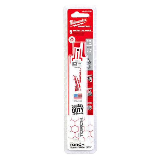 Milwaukee Milwaukee 150mm x 18tpi Metal Torch Demolition Sawzall Blades - 5pc 48475784