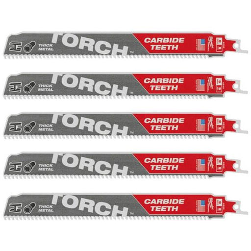 Milwaukee Milwaukee Recip Blade TCT TORCH 230mm x 8 Tpi - 5 Pack 48475502
