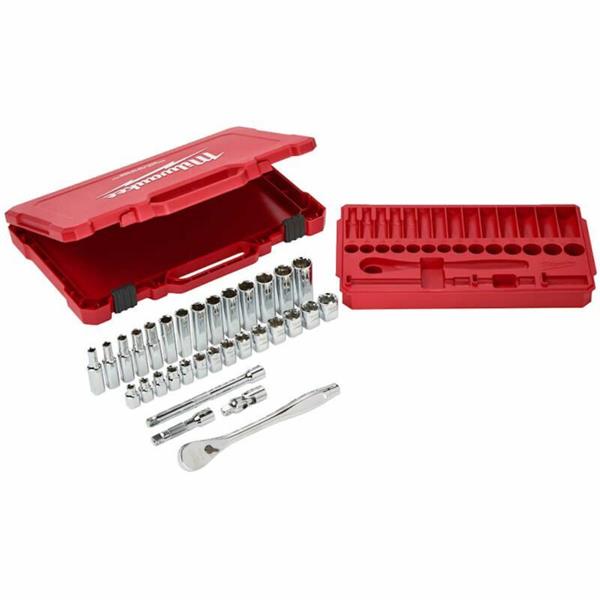 Milwaukee Milwaukee 1/4" Drive 28pc Ratchet & Socket Set – Metric 4932464943