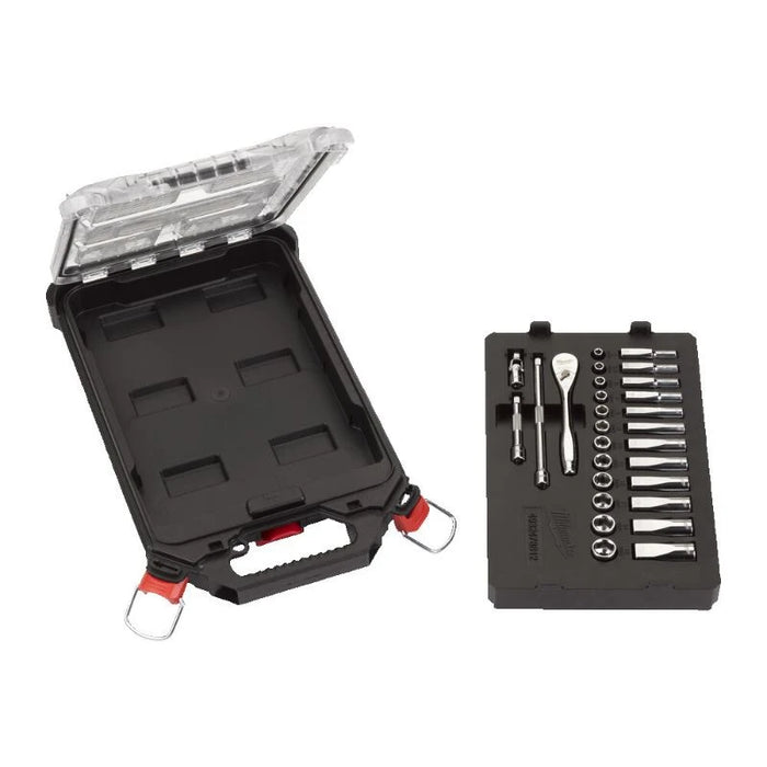 Milwaukee Milwaukee 1/4'' Metric 28pc Ratchet & Socket PACKOUT Set 4932478812