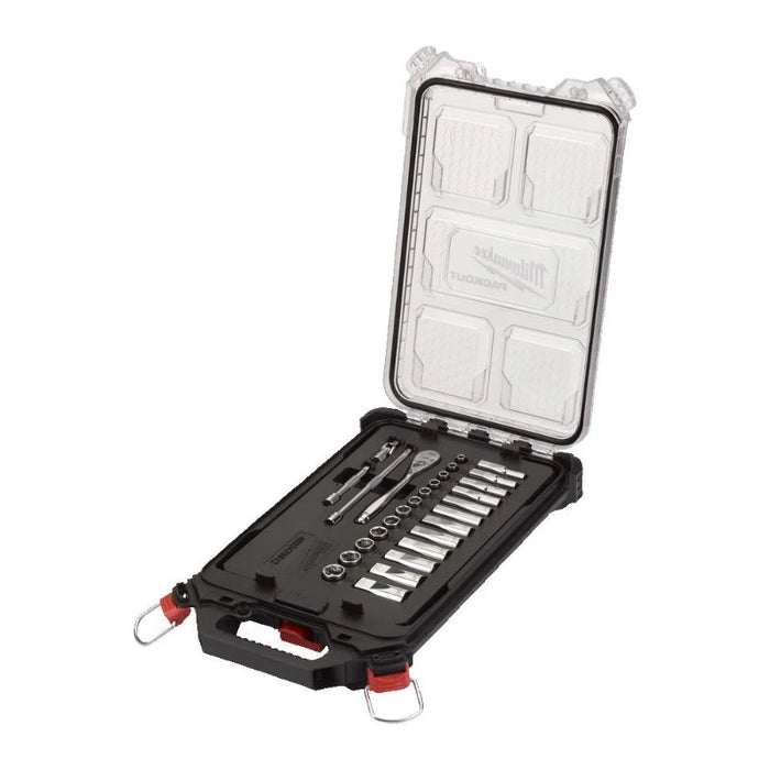 Milwaukee Milwaukee 1/4'' Metric 28pc Ratchet & Socket PACKOUT Set 4932478812
