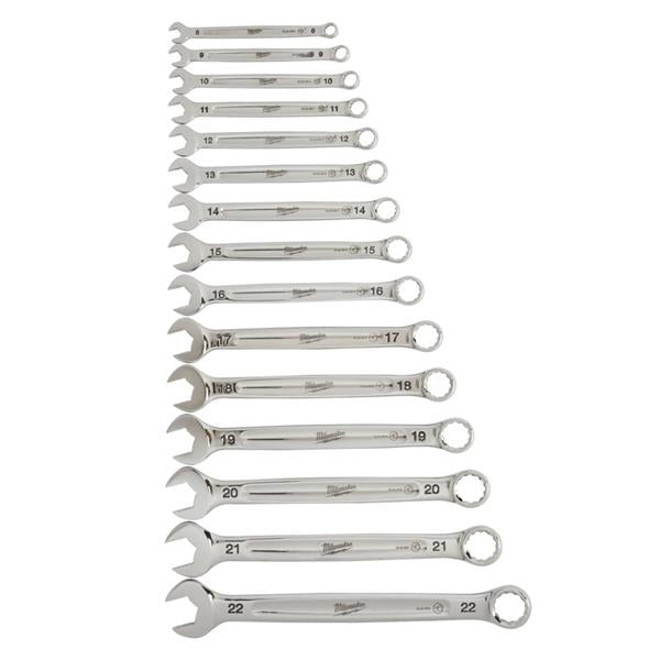 Milwaukee Milwaukee Metric MAX BITE Combination Spanner Set 15 Piece 4932464258