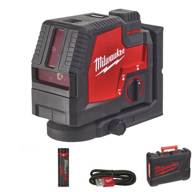 Milwaukee MILWAUKEE 4V RED LITHIUM USB CROSS LINE LASER LEVEL L4CLL-301C 4933478244