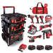 Milwaukee Packout 8 Piece Kit with PACKOUT Trolly AND Roller Bag (3x5ah) M18FPP9L3-503P