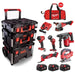 Milwaukee Packout 9 Piece Kit with PACKOUT Trolly AND Roller Bag (3x5ah) M18FPP10L3-503P