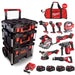 Milwaukee Packout 9 Piece Kit with PACKOUT Trolly AND Roller Bag (4x5ah) M18FPP11L3-504P
