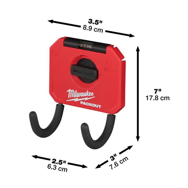 Milwaukee PACKOUT™  Wall Storage Small Curved Utility Hook 4932480705