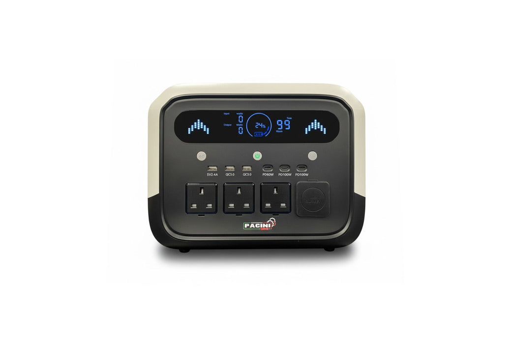 PACINI Pacini Portable Power Station Capacity 1024Wh, 3 outlets, 1200W PRO1200
