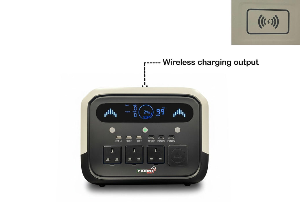 PACINI Pacini Portable Power Station Capacity 1024Wh, 3 outlets, 1200W PRO1200