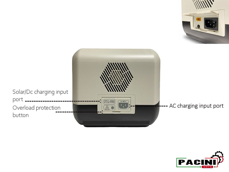 PACINI Pacini Portable Power Station Capacity 512Wh, 2 outlets,700W PRO700