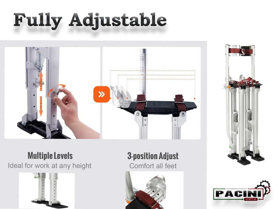 PACINI Pacini PCD2440 Adjustable Drywall & Plastering Stilts (24"–40") PCD2440