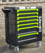 PACINI 7 Drawer Tool Chest on Strong Castor Wheels & Complete With Full Set of Tools - PC7DTC PC7DTC
